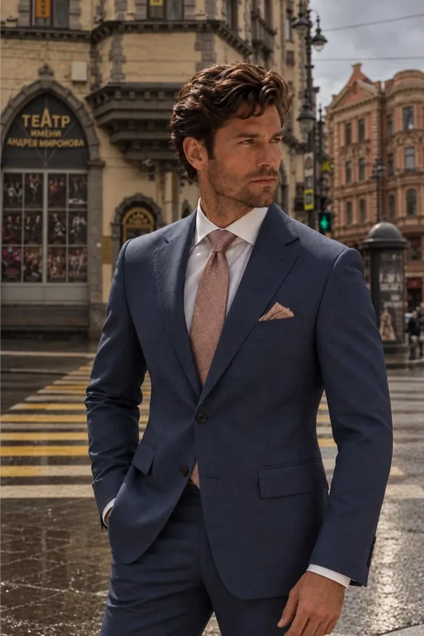 Мужской костюм двойка ультра синий Gabriel